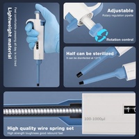 Micropipette manuelle en plastique pour transfert de liquides en laboratoire, volume réglable