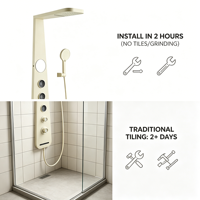 Panneau de douche mural multifonctionnel blanc crème de qualité supérieure pour hôtel, appartement, villa, ensemble de douche pour salle de bain