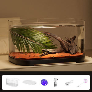 데스크탑 사각 직사각형 유리 어항 세트: 수중 펌프, 조명 램프, 거실 액세서리, 초저소음 친환경 수족관 - Product Image 2