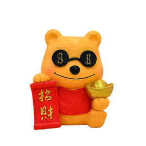 Lucky Bear Resin Ornament Feng Shui Design For Living Room New Year Decoration Gift - Product Image 4