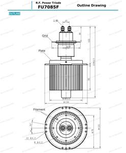 Tube d'oscillation à triode électronique RF FU7085F d'origine chinoise BEIJING, tube de puissance pour machine haute fréquence - Product Image 4
