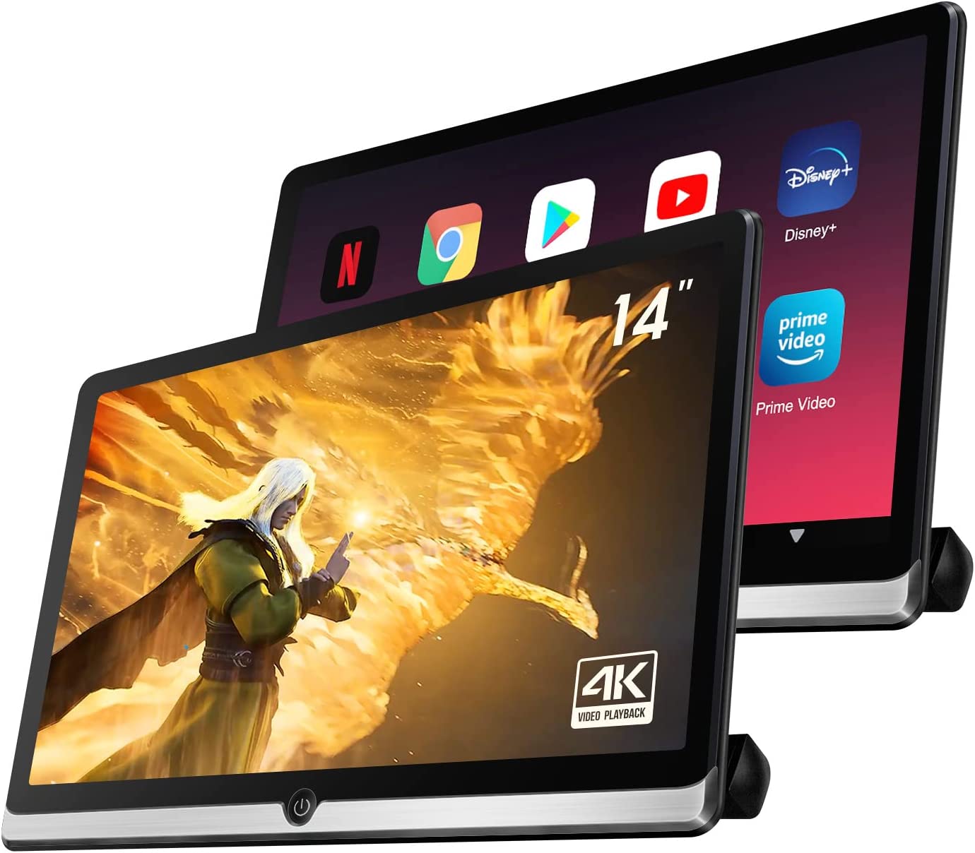 14 Inch Mới Nhất 4K Android 10.0 Xách Tay Xe TV Phía Sau Chỗ Ngồi Tựa Đầu Màn Hình Giải Trí Màn Hình Cảm Ứng MP5 Xe Video Máy Nghe Nhạc