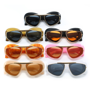 Lunettes de soleil tendance rétro Y2K, monture ronde complète en métal, verres gris, légères, protection UV400 - Product Image 6