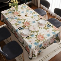 Nappe Rectangulaire Florale Vintage Kongyu Home Textiles, Imprimé Pivoine, Style Champêtre Français, Décoration Botanique pour la Maison