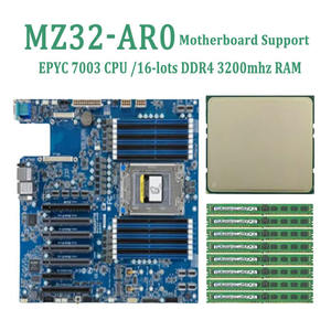 แพลตฟอร์มเซิร์ฟเวอร์ MZ32-AR0 E-ATX รุ่นปรับปรุงใหม่ รองรับซีพียู AMD EPYC 7003 ซีรีส์ รองรับ DDR4 SATA รองรับการใช้งานแบบ High-Core-Count ความจุสูงสุด 2048GB - Product Image 2