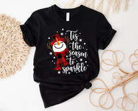 T-shirt d'été pour femme, col rond, ample et surdimensionné, en coton peigné respirant et écologique, imprimé personnages Joyeux Noël
