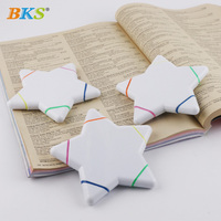 Stylo surligneur mignon cinq couleurs 5 en 1 en forme de fleur en plastique pour étudiants et enfants, pour dessiner et prendre des notes