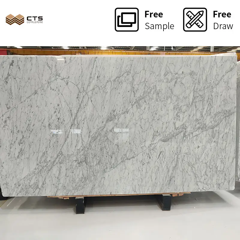 Customized Natural Marmol Italian Stone Italy Bianco Slabs With Good Price For Flooring Carrara White Marble