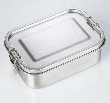 Рекламный подарок с воздушным замком простой металлический офисный школьный воздухонепроницаемый контейнер для хранения продуктов высокого класса bento Ланч-бокс из нержавеющей стали