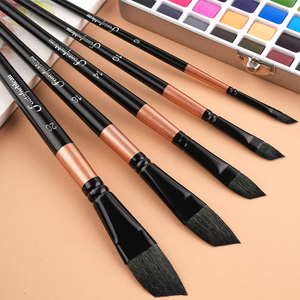 Poignard professionnel personnalisé poils d'écureuil synthétiques manche en bois artiste pinceaux ensemble pour aquarelle <span class=keywords><strong>peinture</strong></span> acrylique - Product Image 3