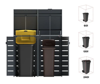 Couvercle de poubelles Couvercle anti-poussière en PVC robuste pour boîte de rangement de poubelles intérieures et extérieures pour organisateur de poubelle extérieure