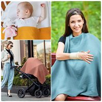Essentiels pour bébé Couverture d'allaitement pour nouveau-né Couvertures d'allaitement Douces et respirantes en mousseline Couverture complète à 360 degrés Femmes Multi-usages