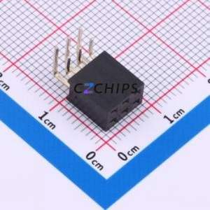 XDM254-2-03-W-8.5-G0 Pin Socket Bent Lead Through Hole,P=2.54mm Connector 2x3P 2.54mm Square Hole Right Angle Insert - Product Image 1