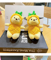 Mini porte-clés en peluche ours en peluche mignon en forme d'ananas, adorable et original. Cadeau idéal pour la Saint-Valentin, machine à poupées