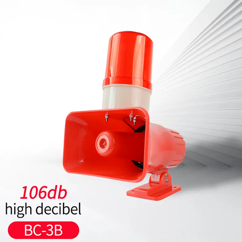 SNTOOM-alarma de sirena con luz led y sonido, 10w, 220vac, 24vdc, con cable, 106dB