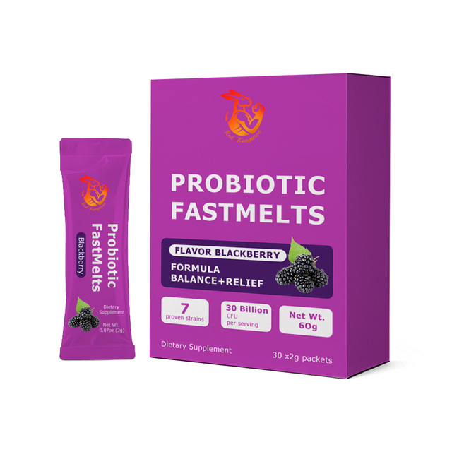 Factory Wholesale Adult Probiotic Fastmelts Powder 30 Billion CFU 7 Proven Strains Health Food Grade Supplements Support Mood