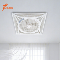 Ventilateur de plafond encastré intelligent commercial et domestique de 24 pouces en PP avec moteur en cuivre pur, télécommande 3 vitesses, 110V-220V