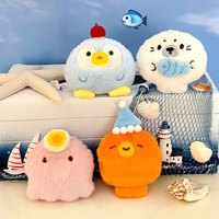 Porte-clés en peluche mignon de phoque de dessin animé, boule moelleuse, jouet animal marin en peluche douce, breloque de sac, pendentif pour sac à dos, cadeau