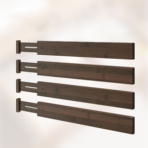 Séparateurs de tiroirs télescopiques en <span class=keywords><strong>bambou</strong></span> de haute qualité, 4 pièces, organisateurs de tiroirs réglables en <span class=keywords><strong>bambou</strong></span> - Product Image 5