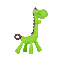 Jouet de dentition massant en silicone souple de qualité alimentaire sans BPA, motif girafe, pour bébés