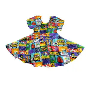 Pabrikan Pakaian Desain Baru 2021 Pakaian Sekolah Bayi Kustom Gaun Pensil Sutra Susu Butik Pakaian Anak Perempuan