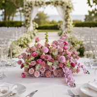 Nouveau design de chemin de fleurs rose pour l'allée de mariage, pour la décoration de mariage