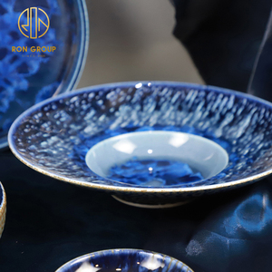 Vajilla de Porcelana de Grado Alimenticio, Plato para Salsa de Pasta Azul de 9/11 Pulgadas para Restaurante, Vajilla Comercial - Product Image 4