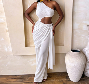 Combinaison Femme Viviblook D26JP196 – Décontractée, Sexy, Clubwear, en Maille, Épaule Unique, Ruban, Coupe Ajustée, Une Pièce - Product Image 1