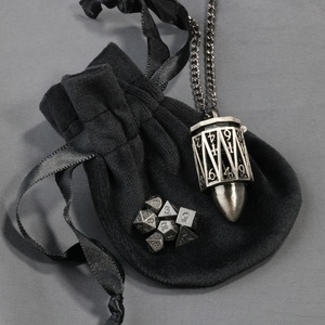 Mini Palent Kim Loại Rỗng D20 Bullet Vòng Cổ Mini Dice Set RPG Dnd D20 Bullet + Mini Dice Túi Lưu Trữ Tùy Chỉnh Kim Loại D20 Dice Set - Product Image 2