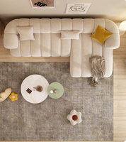 Ensemble de canapé trois places incurvé en tissu velours moderne avec fonction inclinable, haute qualité pour appartements, hôtels et salons