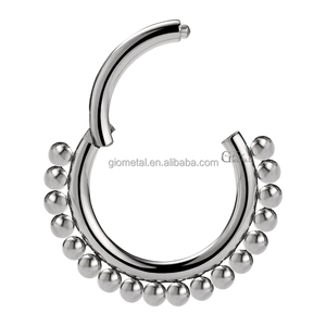 Giometal PVD 18K oro <span class=keywords><strong>titanio</strong></span> <span class=keywords><strong>Piercing</strong></span> con cuentas Daith Conch Septum Clicke cartílago <span class=keywords><strong>Piercing</strong></span> nariz cuerpo joyería al por mayor - Product Image 6