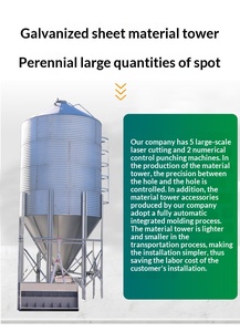 Silo à alimentation en acier galvanisé durable de 20 tonnes, <span class=keywords><strong>tour</strong></span> de stockage de céréales résistante aux intempéries pour l'équipement d'élevage avicole et bovin - Product Image 5