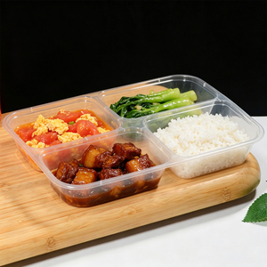 Lonchera Bento Ecológica <span class=keywords><strong>a</strong></span> Prueba de Fugas con 3/4 Compartimentos, Contenedor Desechable de Plástico PP de Grado Alimenticio para Comida para Llevar - Product Image 1