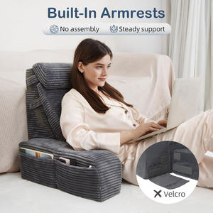 Coussin de lecture et de soutien dorsal <span class=keywords><strong>réglable</strong></span> avec dossier en mousse multi-densités zonée <span class=keywords><strong>pour</strong></span> un soutien ciblé, poches latérales, <span class=keywords><strong>pour</strong></span> <span class=keywords><strong>lit</strong></span> et chaise - Product Image 6