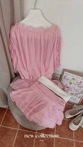 Conjunto de Dos Piezas de Chifón Rosa Bochum para Uso Diario, Estilo Dulce, 100% Poliéster, Pantalones Cortos, Venta al por Mayor - Product Image 6