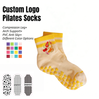 Chaussettes de yoga et de pilates pour femmes POPSOX, respirantes, imprimées numériquement, antidérapantes, à compression, en nylon, élasthanne et coton tricoté