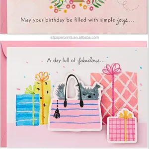 Letterpress kartları doğum günü kartları kutu ile komple Set