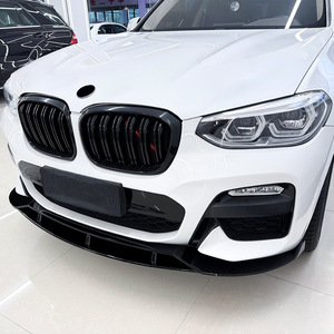 Amp-Z Front Lip Splitter For Bmw X3 G01 X4 G02 Early M Sport Piano Black Carbon Fiber Texture Matte Finish - Product Image 3