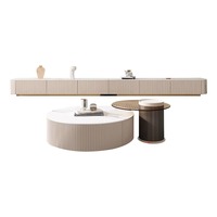 Table basse de luxe légère et minimaliste italienne rectangulaire pour la maison avec rangement pour meuble TV
