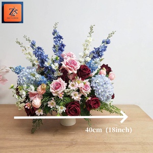 ชุดดอกไม้ประดิษฐ์สีน้ำเงินกรมท่า สีม่วงแดง สีชมพู สำหรับตกแต่งงานแต่งงาน <span class=keywords><strong>ดอก</strong></span>ไฮเดรนเยียผ้าไหม สำหรับตกแต่งฉากหลัง พิธี พิธีกร อุปกรณ์ตกแต่งงานอีเว้นท์ - Product Image 6