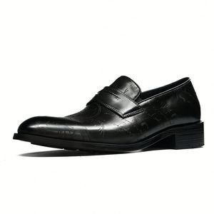 Latest High-<b>heel</b> Men's Business Leather Shoes - Premium Genuine Leather Breathable Traditional English Derby Shoes - Product Image 2