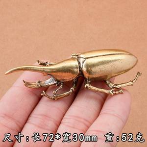 Sculture di coleotteri in ottone Vintage 1 pezzo, figurine di insetti in metallo, coleotteri con le corna lunghe in miniatura per l'arredamento del Desktop - Product Image 4