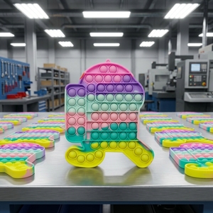 Outil anti-stress en silicone Rainbow Press-and-Play, clavier et tapis de pression pour les doigts, pour l'élimination des tensions liées à la souris, adapté aux 4-15 ans, améliore la concentration - Product Image 1