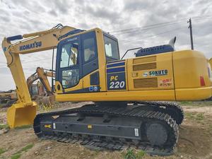 Excavadora de cadenas Komatsu PC220 de 22 toneladas, excavadora hidráulica con cazo de excavación, equipo de construcción usado - Product Image 2