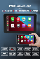Layar Carplay Nirkabel Portabel Airplay Android Auto Radio Mobil Stereo BT 7" Layar Sentuh Monitor Pintar Elektronik Mobil