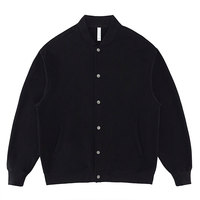 AMCLEVER Veste universitaire standard en jersey de baseball en microfibre bouclée, coupe large, écologique, coupe-vent, couleur unie
