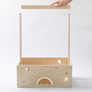 Keranjang penyimpanan anak-anak, keranjang penyimpanan anak-anak dengan pola matahari terbit, desain ringkas untuk mengatur dan dekorasi - Product Image 4