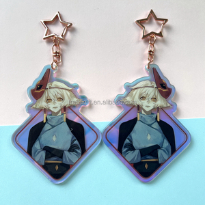 Llavero acrílico transparente personalizado con logotipo, llavero de epoxi con dibujos animados, soporte de pin, llavero de plástico, llavero acrílico de <span class=keywords><strong>Anime</strong></span> personalizado - Product Image 5