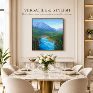 Peinture à l'huile sur toile peinte à la main, thème automne <span class=keywords><strong>au</strong></span> bord du lac, lac turquoise, arbres dorés, montagnes bleues, texture, décoration murale, vente en gros - Product Image 6