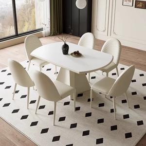 Mesa de Comedor Redonda Extensible Moderna que se Transforma en Forma Ovalada con Tablero de Piedra Sinterizada para 6-8 Personas, Muebles de Cocina para el Hogar. - Product Image 3